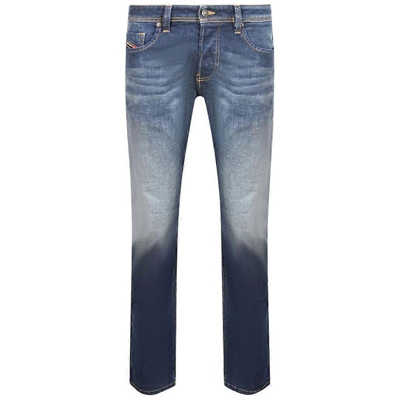 Diesel Larkee-X Straight Fit Stone Washed Dark Blue Jeans