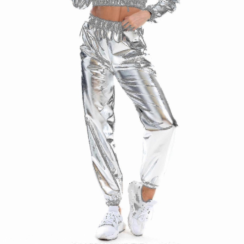 Women’s Fashion Holographic Streeear Club Cool Shiny Causal Pants – Ya