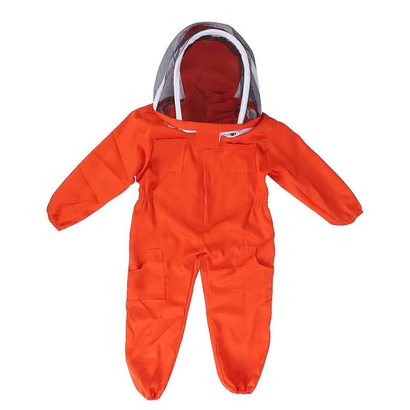 Bee Keeping Suit With Double Zipper Hood, Breathable Polyester Cotton, Foldable Lightweight Type 2, Kids And Adults
