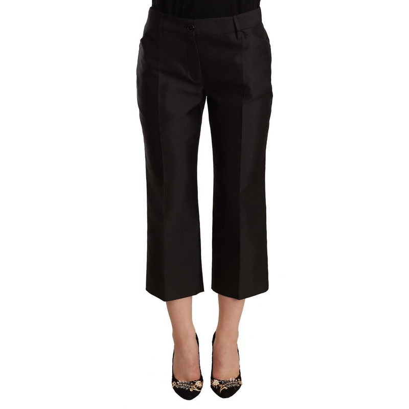 100% Silk Flared Cropped Pants