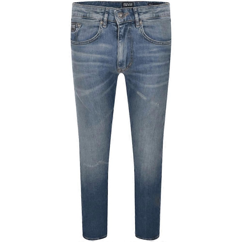 Men’s Versace Jeans Couture Skinny Fit Distressed Blue Jeans