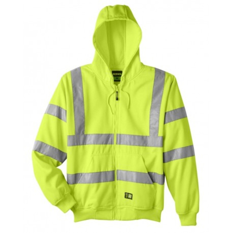 Berne Apparel HVF021 Berne Hi-Vis Class 3 Lined Hooded Sweatshirt | Berne Apparel HVF021
