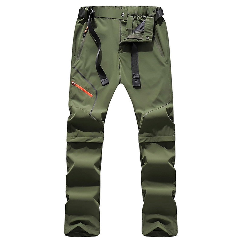 Zip Off Hose Men’s Hiking Pants – Removable Quick-Dry Outdoor Trousers, Lightweight Breathable Stretch, 5XL Army Green