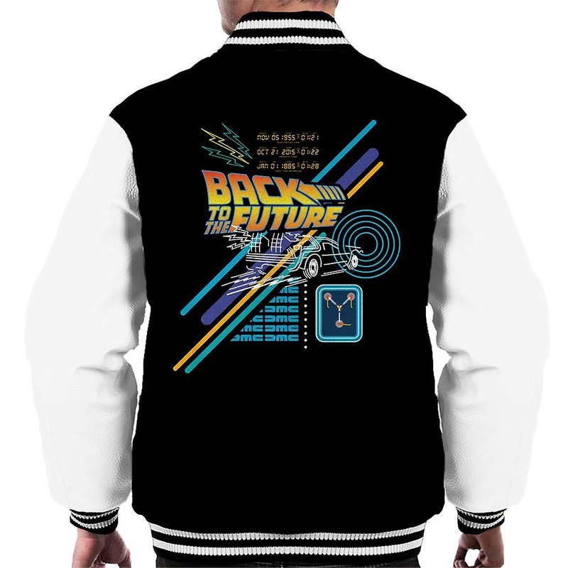 Back to the Future Delorean Outline Countdown Men’s Varsity Jacket