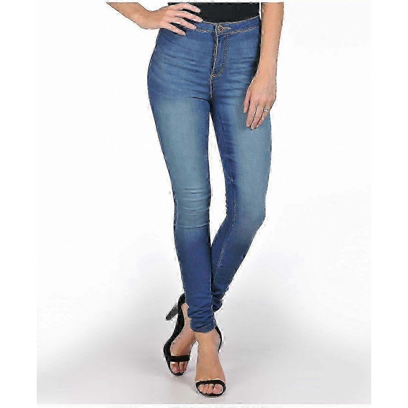 High Waisted Blue Skinny Jeggings Jeans Trousers Size (6-14)