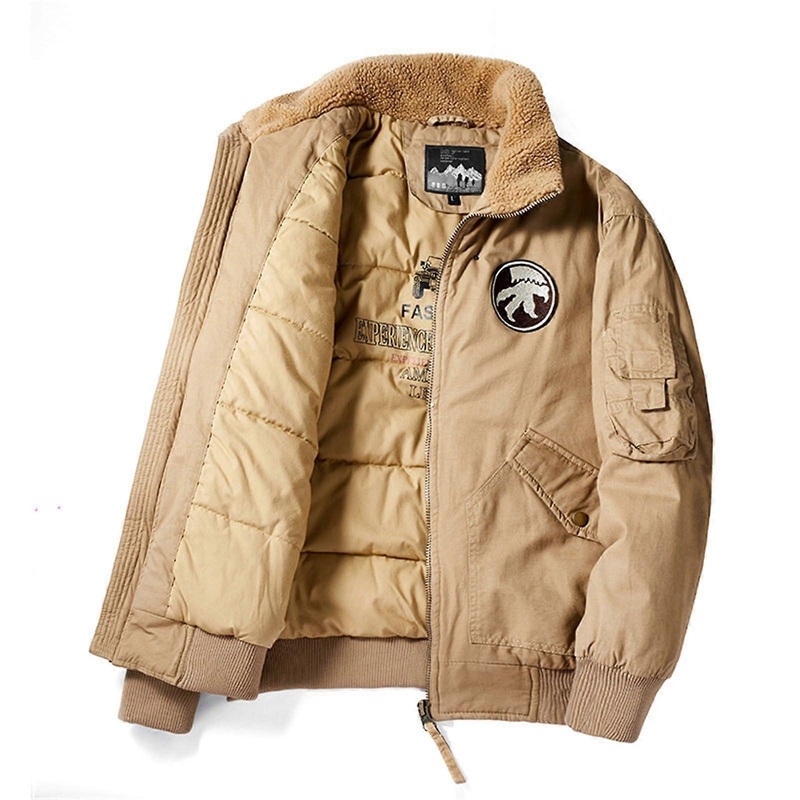 Winter Jacket Men’s Long Warm Thick Transition Coat Parka A1Khaki XL
