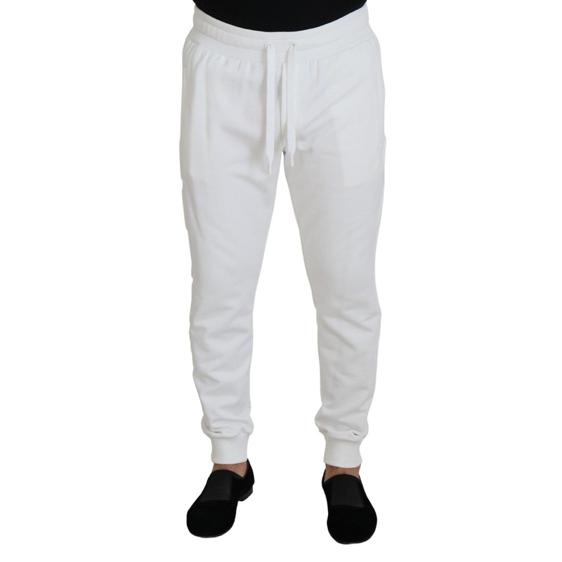 Dolce & Gabbana Men’s White Sport Logo Cotton Sweatpants Trousers Pants