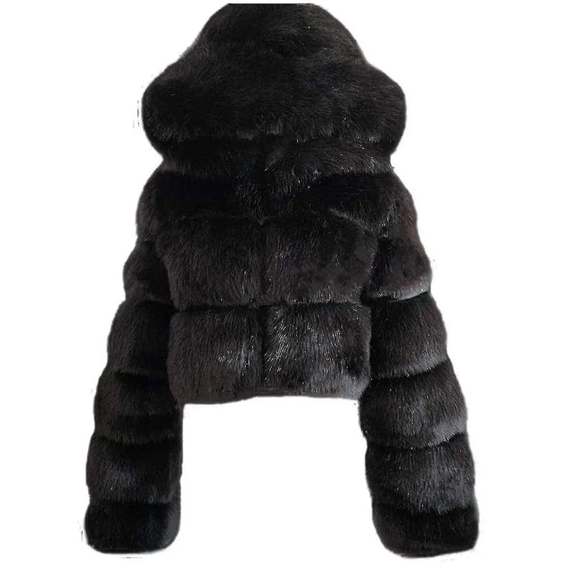 Women’s hooded short bubble plush jacket