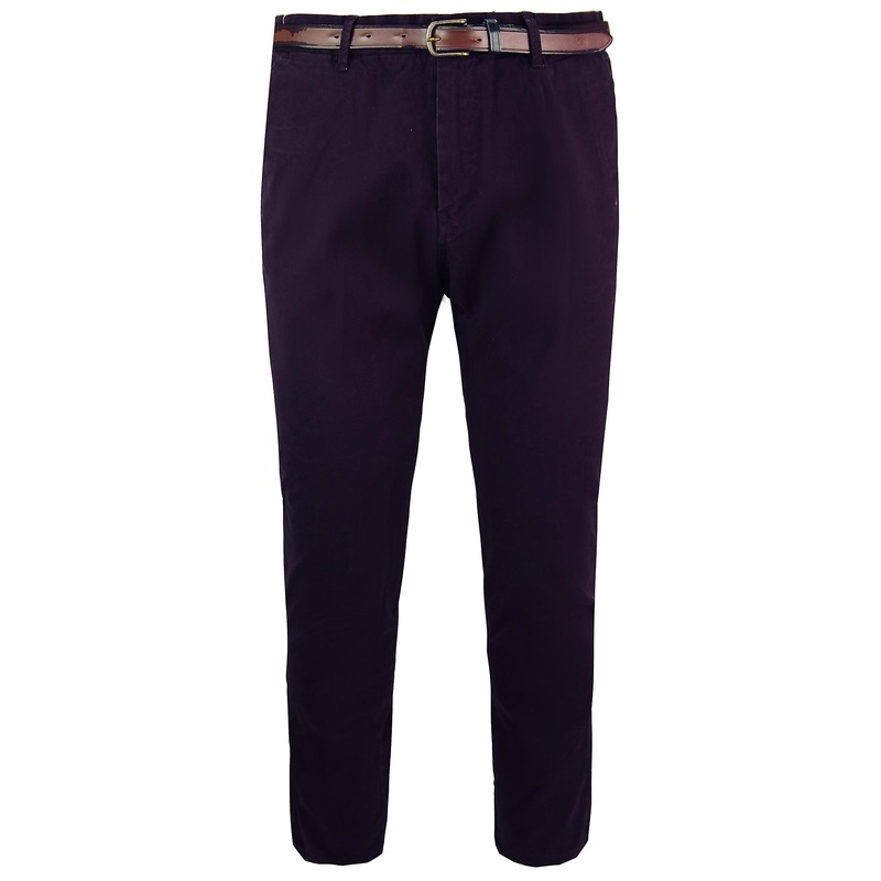 Scotch & Soda Regular Stuart Stretch Chinos Mens Dark Purple Bottoms 145298 0484