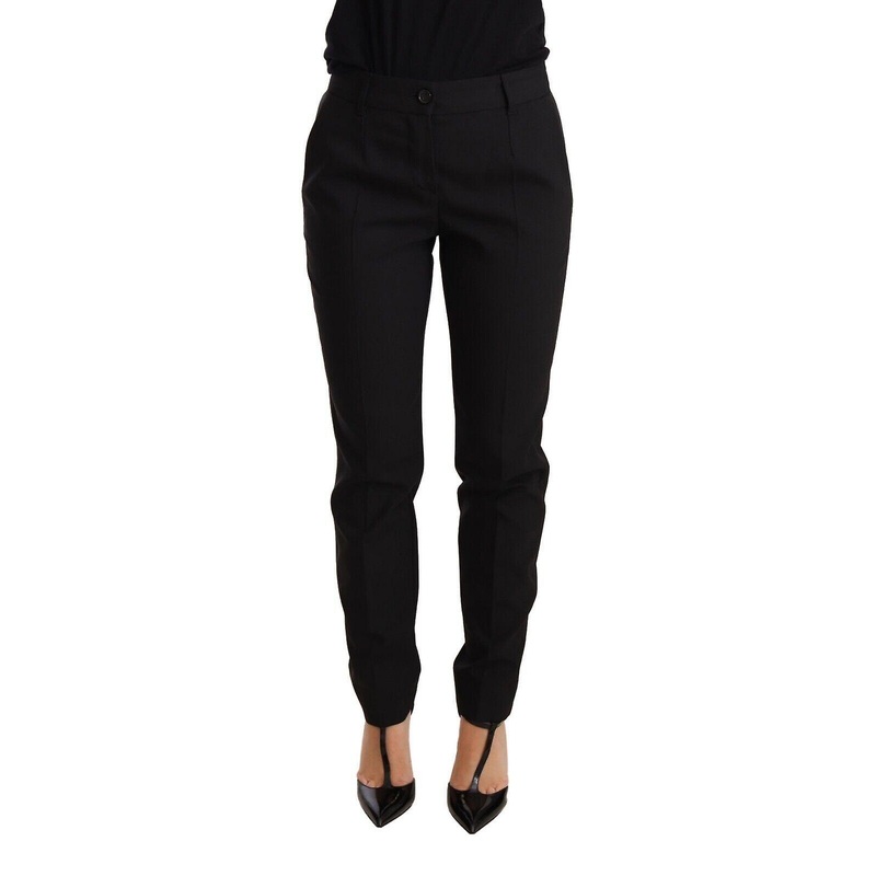 Black Tapered Women Trouser Virgin Wool Pants