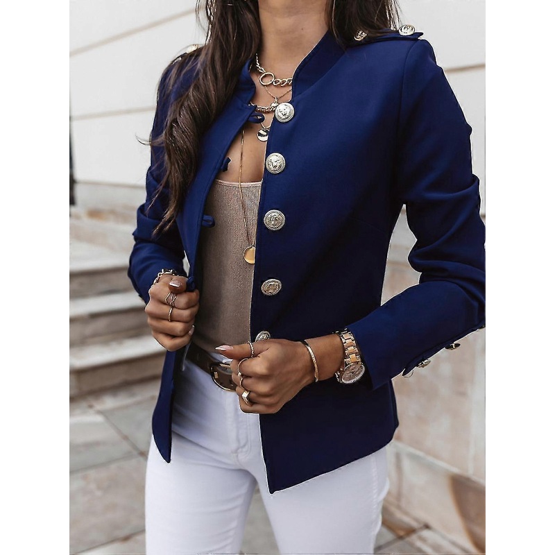 Women’s Casual Button Black Blazer Spring Women’s Long Sleeve Slim Fit Fashion Blazer Ladies