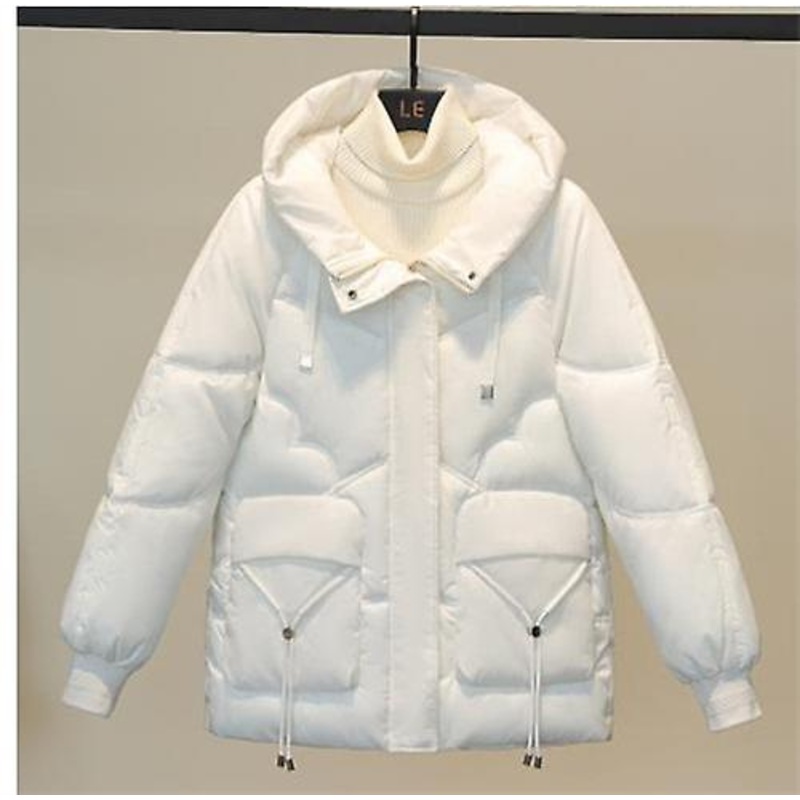 2022 Women’s Hooded Cotton Clothing Coat New Arrival Outdoor Warm Jacket Winter Down Jacket Ladies Solid Color Zipper Coat