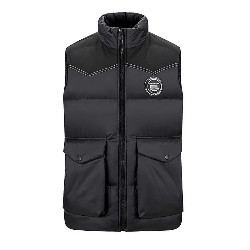 Men’s Winter Quilted Vest StandUp Collar Sleeveless Jacket 3XL Black