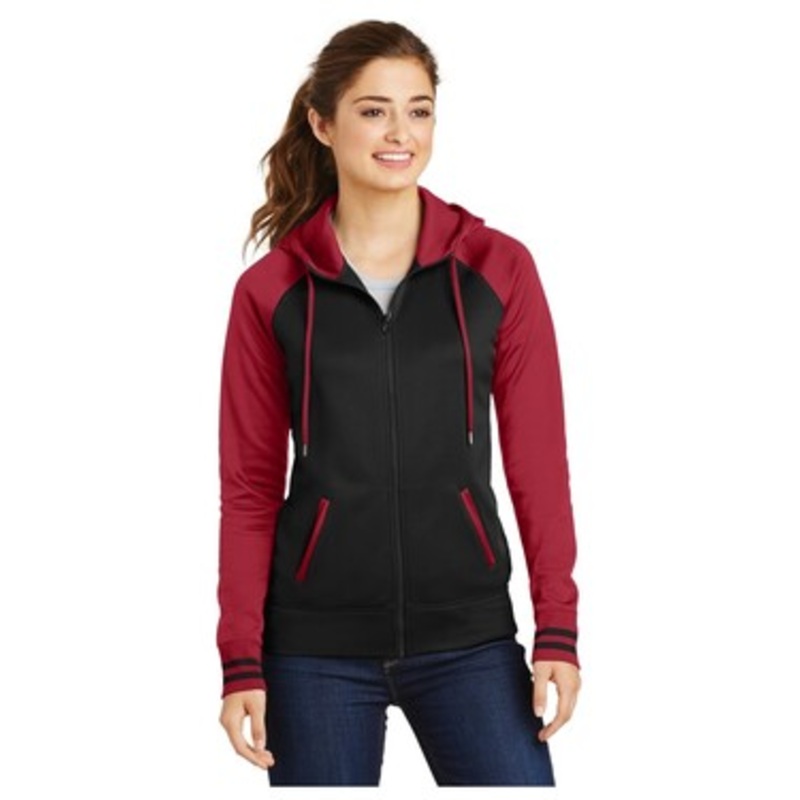 Sport-Tek LST236 Women’s Sport-Wick  Varsity Fleece Full-Zip Hooded Jacket
