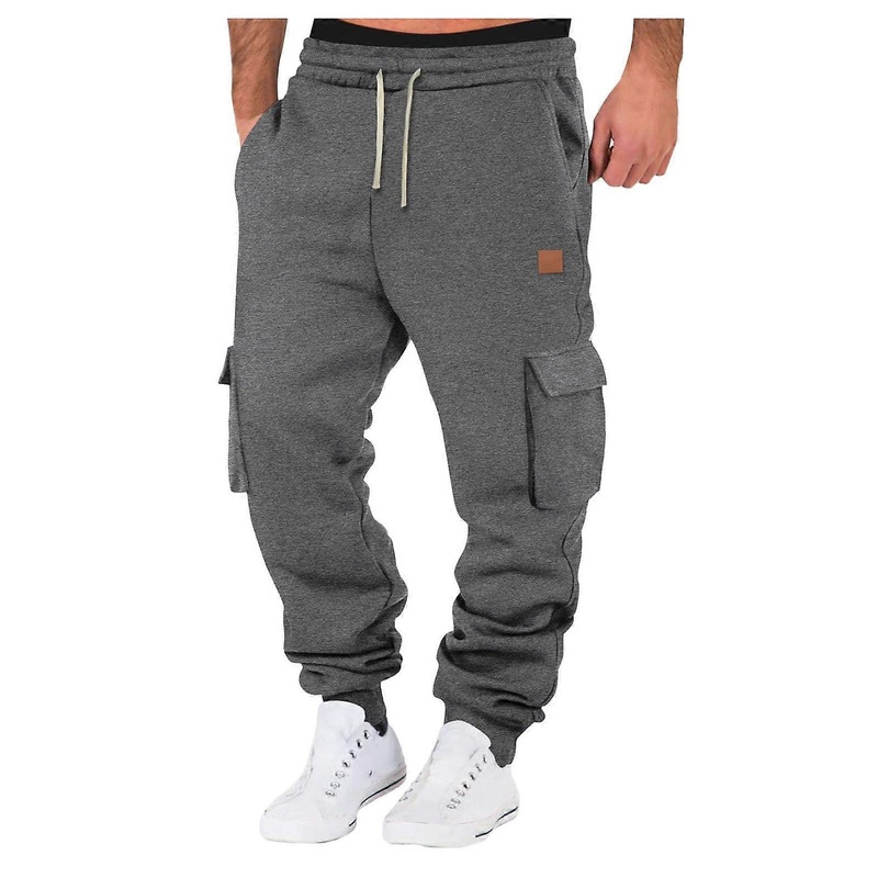Sporthose Herren Lang Einfarbige Jogginghose Elastische Taille Regular Fit Chino Sweatpants Bequeme Outdoor Wanderhose Gy1 S
