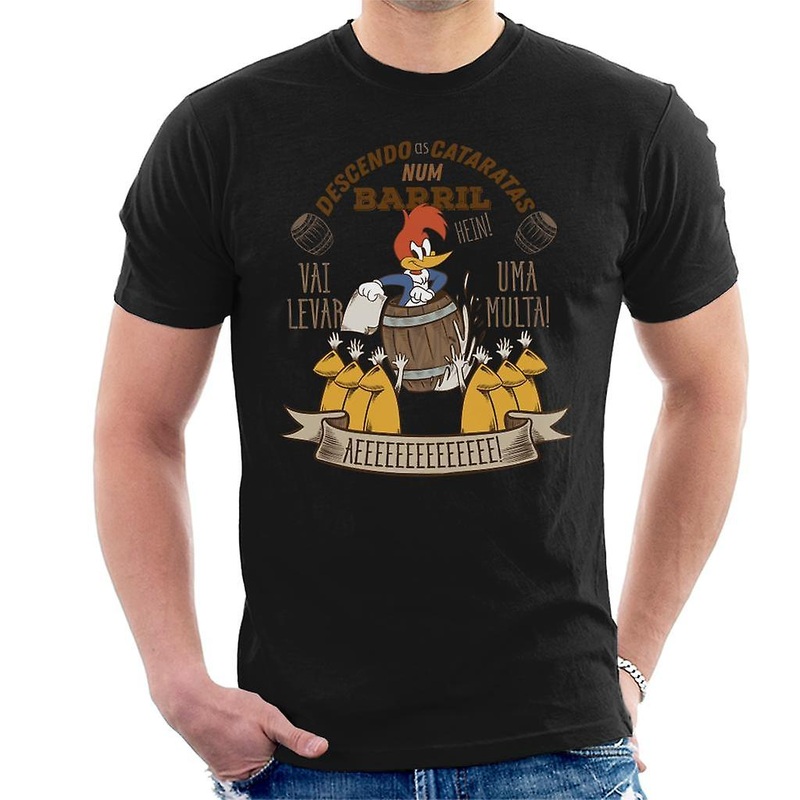 Woody Woodpecker Descendo As Cataratas Num Barril Men’s T-Shirt