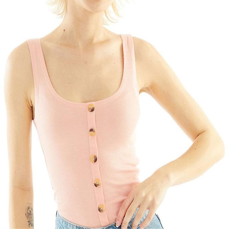 Brave Soul Womens Vest Sleeveless Scoop Neck Ladies Button