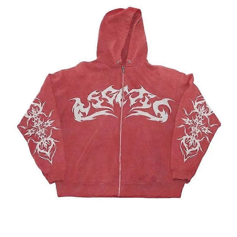 Womens Zip Up Hoodies Y2K Fleece Pullover Jacket Oversized Harajuku Graphic Style in Various Colors and Sizes