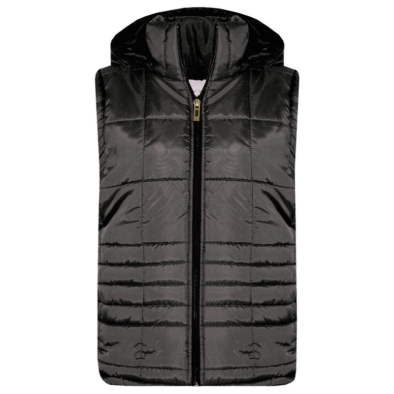 Unisex Puffer Sleeveless Black Jacket