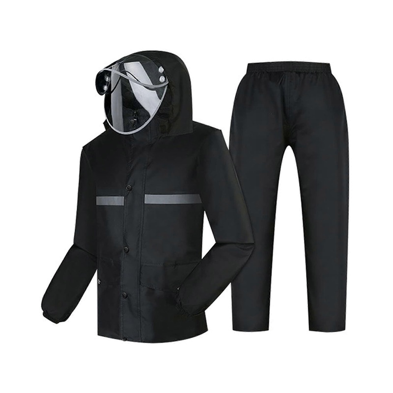 Waterproof Motorcycle Rain Suit for Men and Women – Breathable Jacket and Trousers Combination with Reflective Stripes, 3XL Size