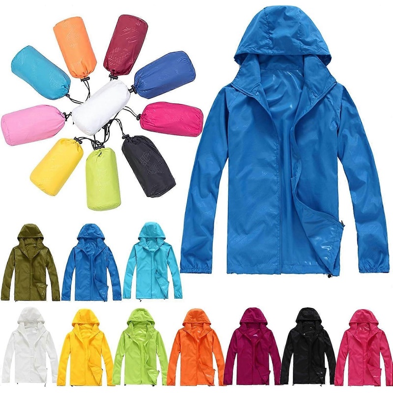 Packable Windbreaker Reflective Rain Jacket for Hiking and Travel, Lightweight Waterproof Outdoor Coat, Breathable Design