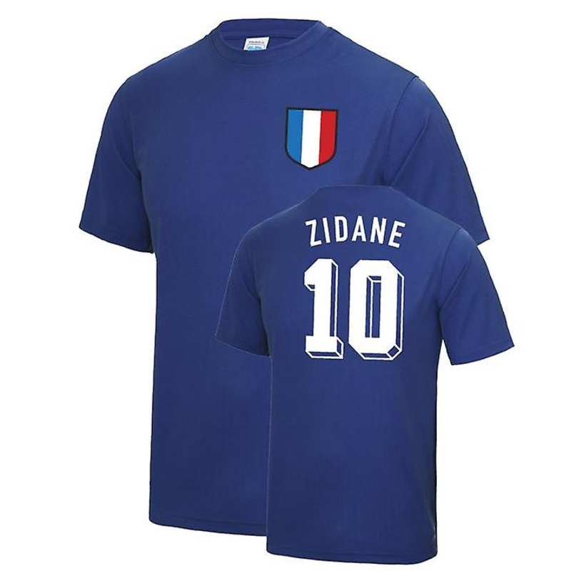 Zinedine Zidane France WC Football T Shirt – Blue