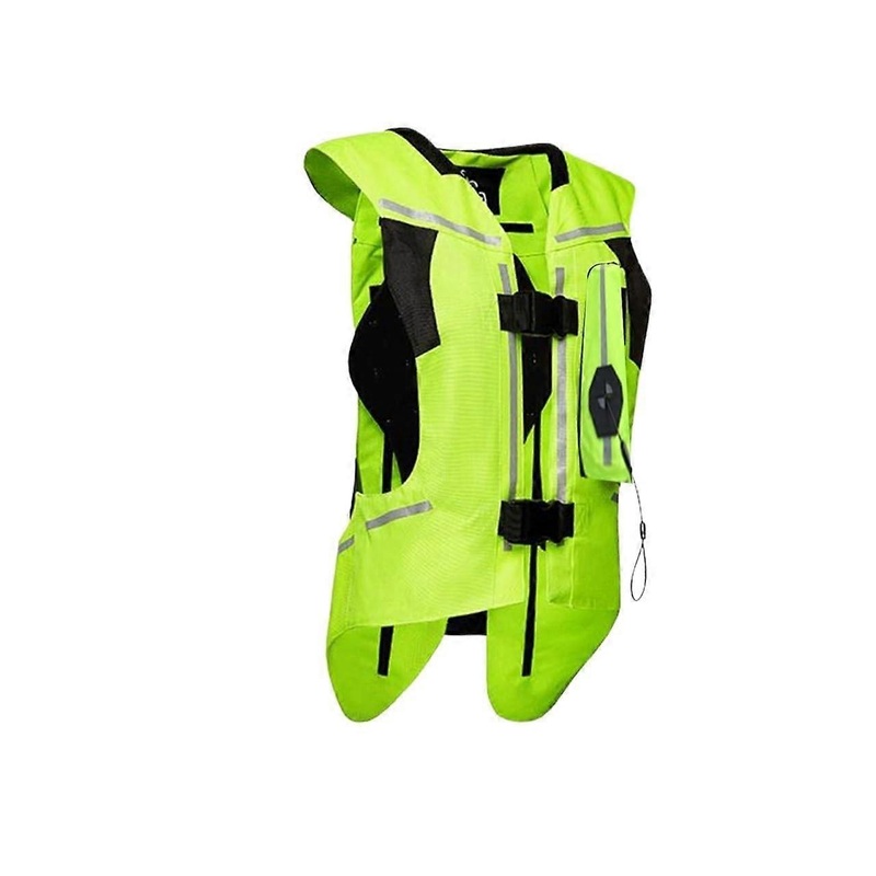 Lightweight Motorcycle Airbag Vest Pro Premium Motocross Protective Jacket 0.2s Quick-Release Airbag Green XXL