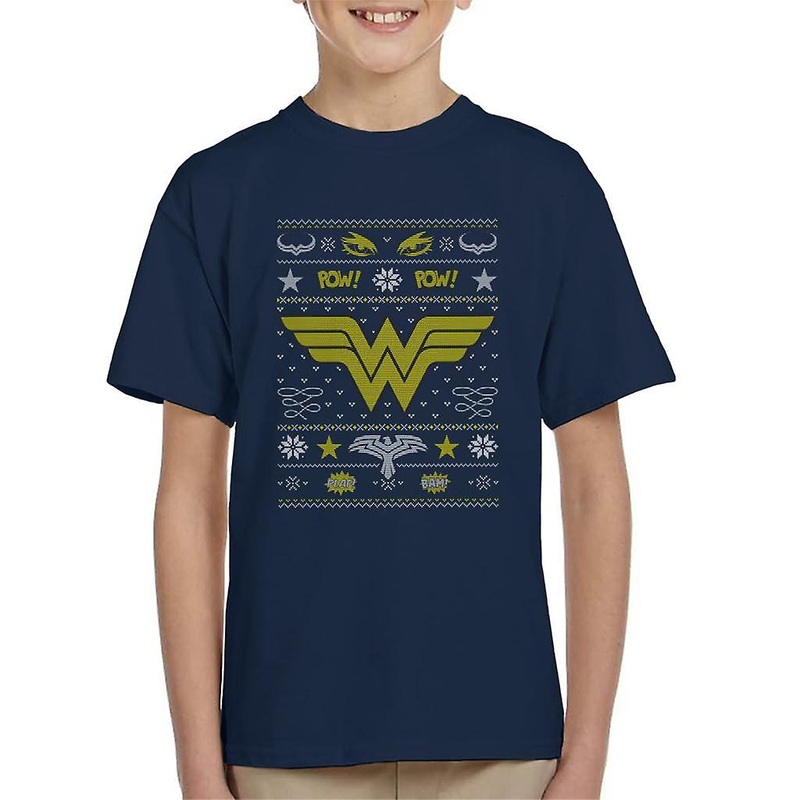 Wonder Woman Christmas Pow Pow Kid’s T-Shirt