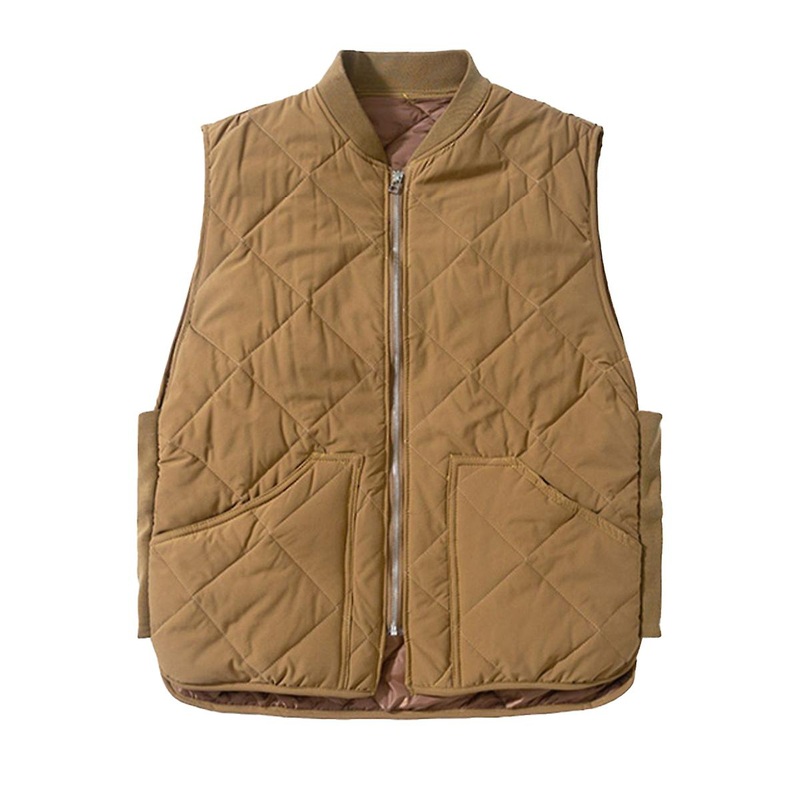 Cloudstyle Men’s Casual Loose Solid Colour Plaid Padded Vest