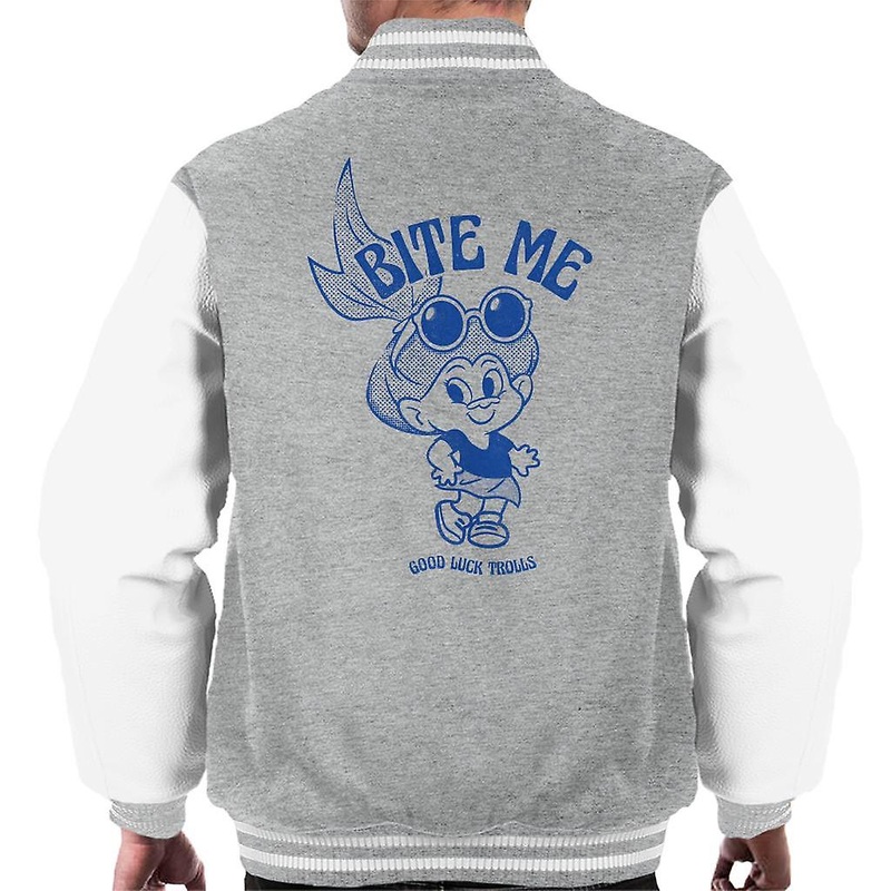 Trolls Bite Me Good Luck Trolls Men’s Varsity Jacket