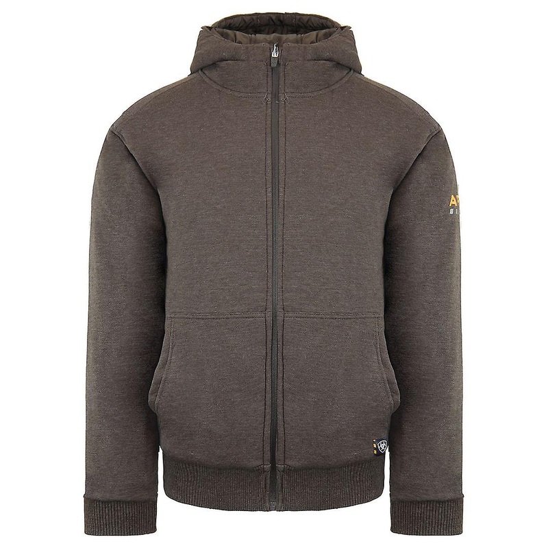 Ariat Long Sleeve Zip Up Brown Mens Cold Weather Reversible Hooded Jacket