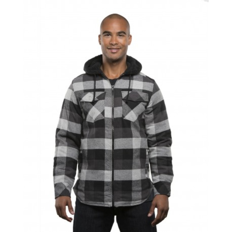 Burnside B8620 Men’s Hooded Flannel Jacket | Burnside B8620